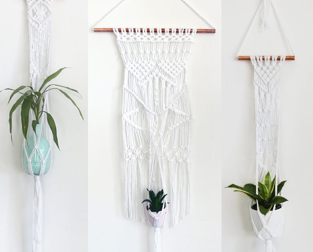 macrame hanging plant holders