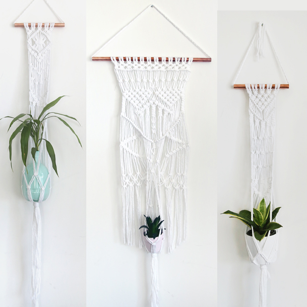 macrame hanging plant holders