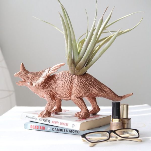 Jumbo copper dinosaur air plant holder by Modern Plant Life