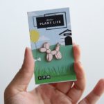 Pink balloon dog enamel pin by Modern plant Life