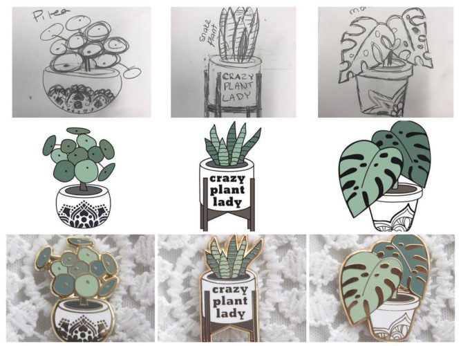 Modern Plant Life Plant Enamel Pins